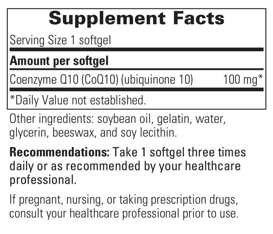 Integrative Therapeutics COQ10 Ingredients