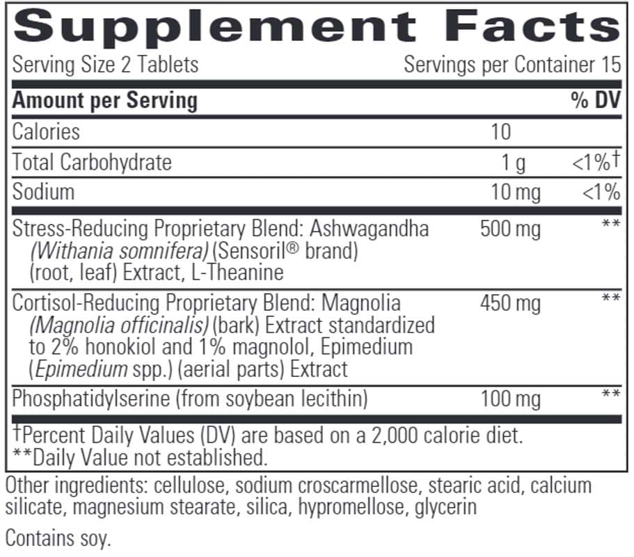 Integrative Therapeutics Cortisol Manager Ingredients