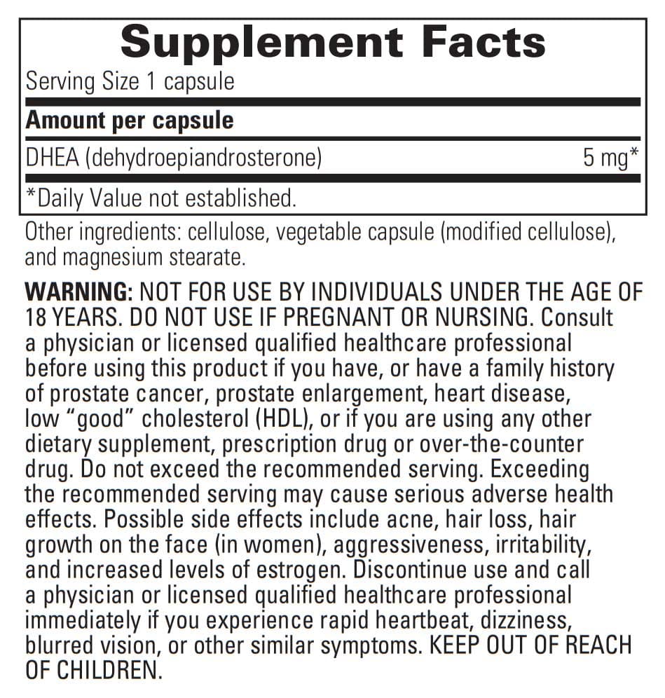 Integrative Therapeutics DHEA-5 Ingredients