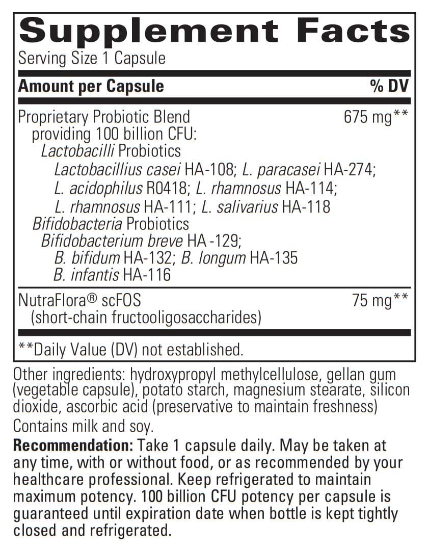 Integrative Therapeutics Enterogenic Intensive 100 Ingredients