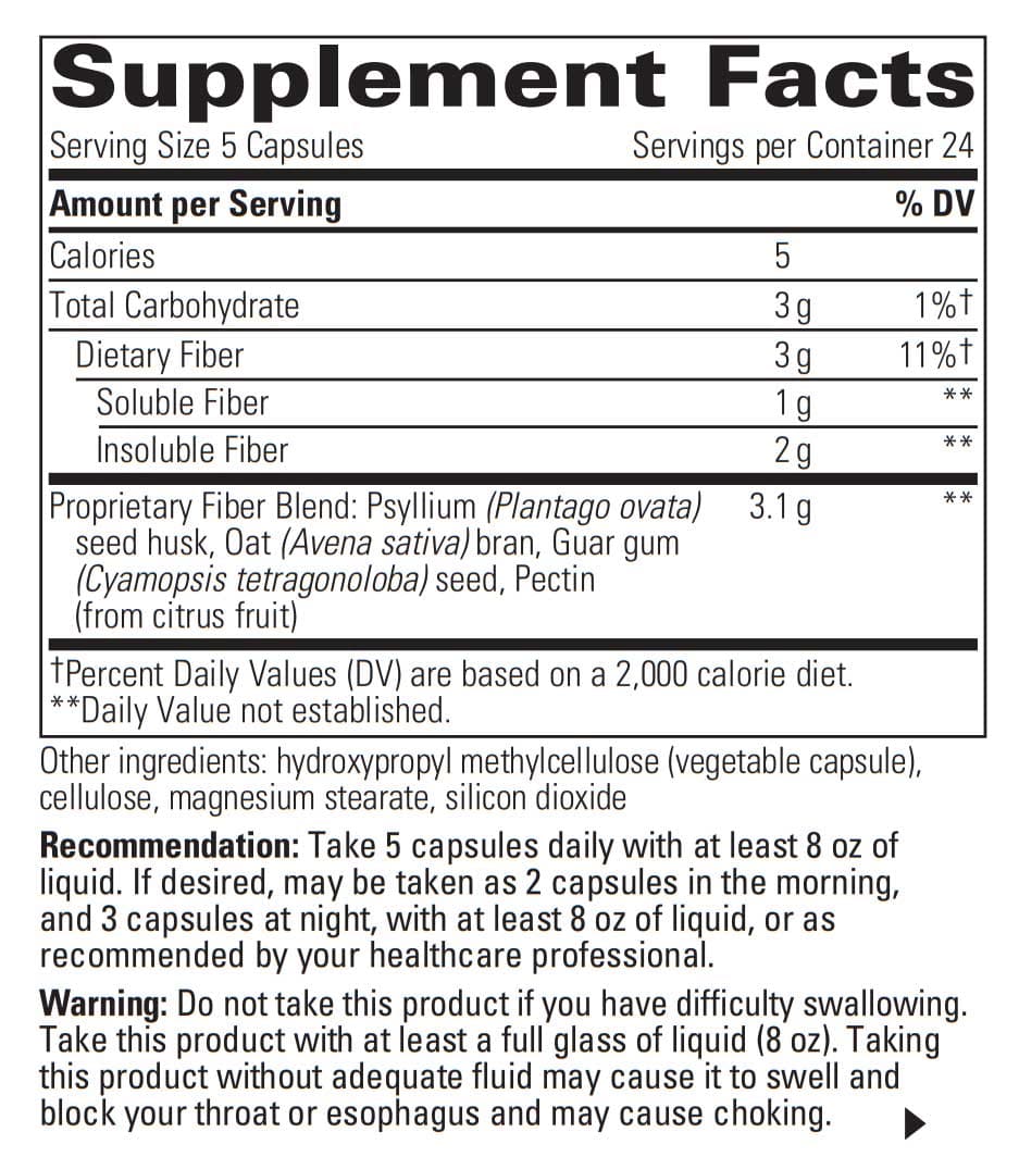 Integrative Therapeutics Fiber Formula Ingredients