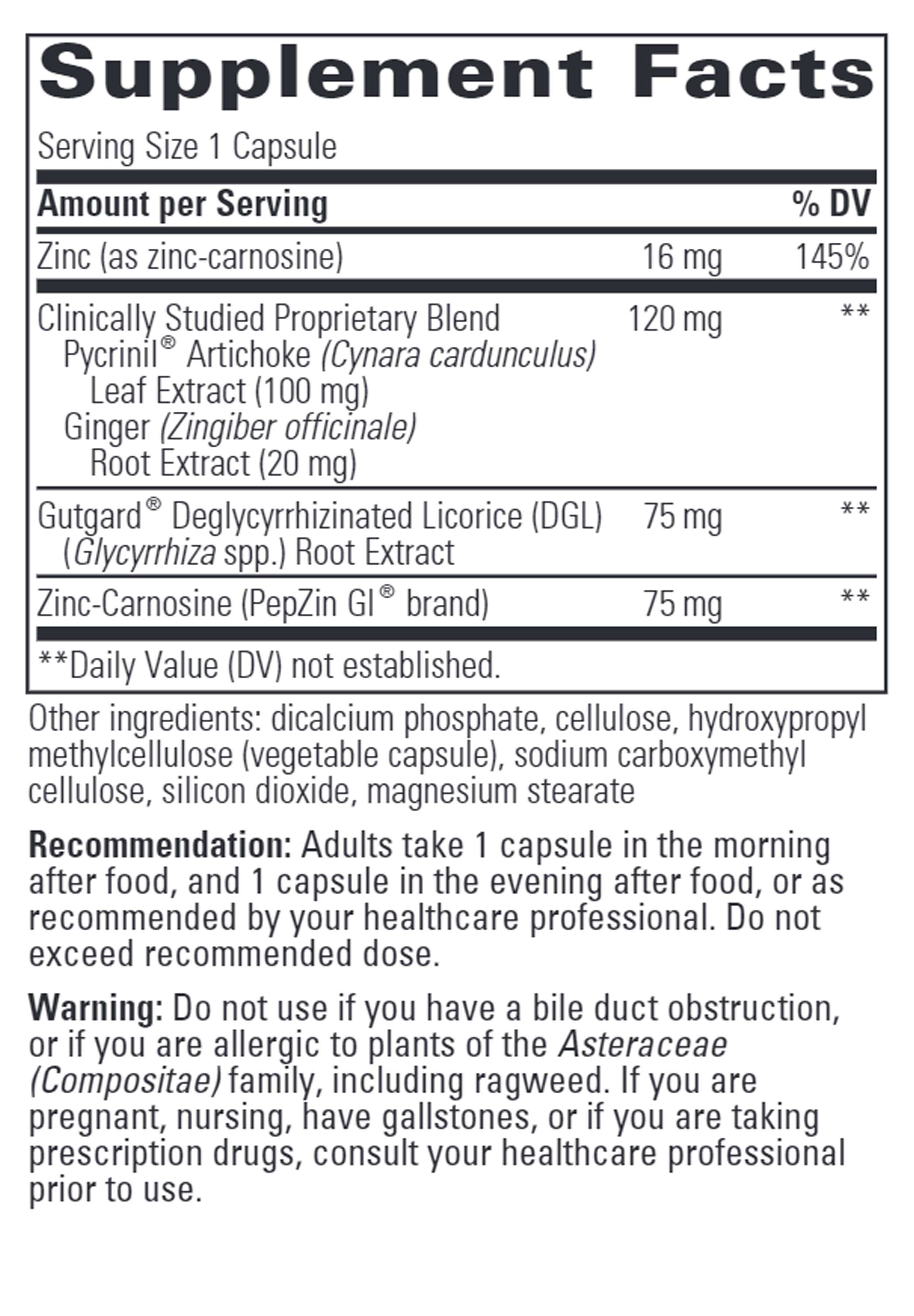 Integrative Therapeutics Heartburn Advantage Ingredients