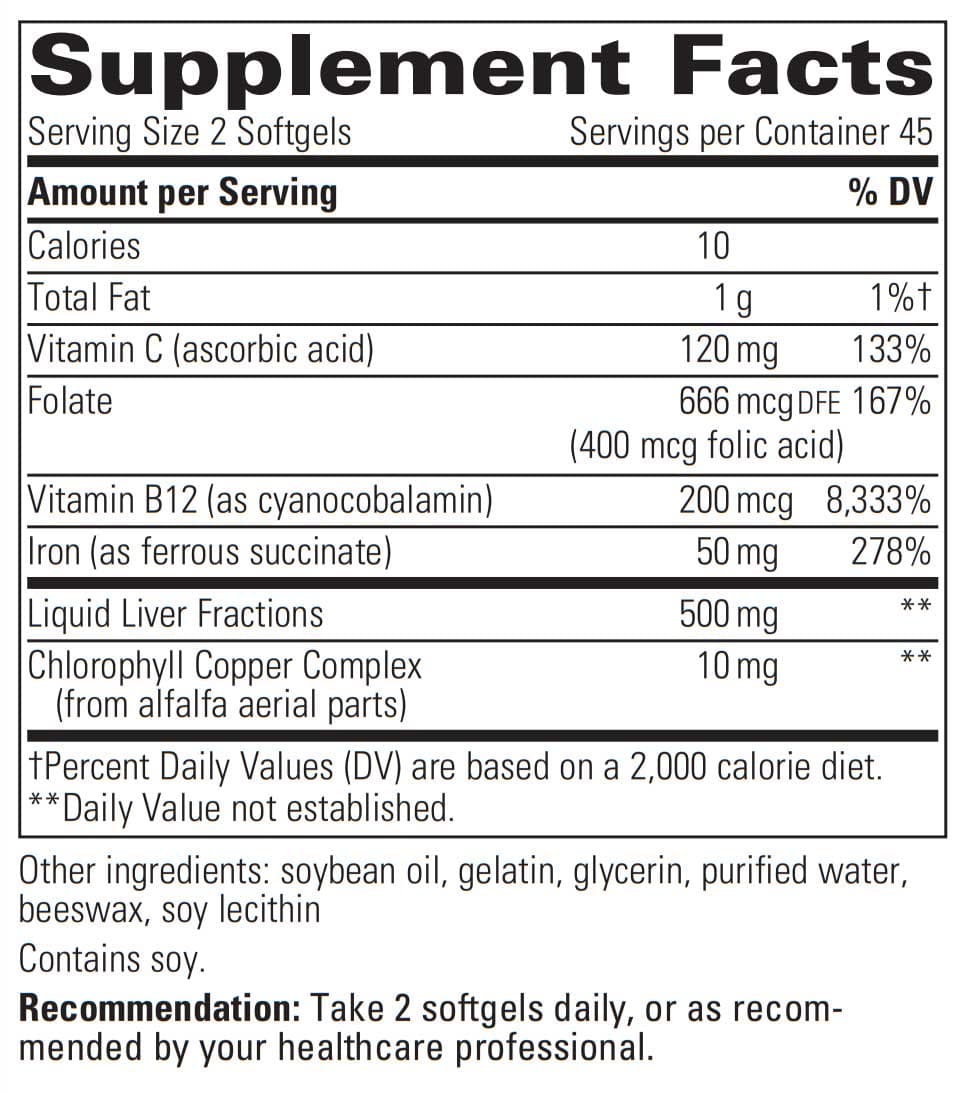 Integrative Therapeutics Iron Complex Ingredients