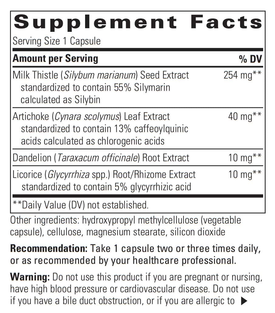 Integrative Therapeutics Super Milk Thistle X Ingredients