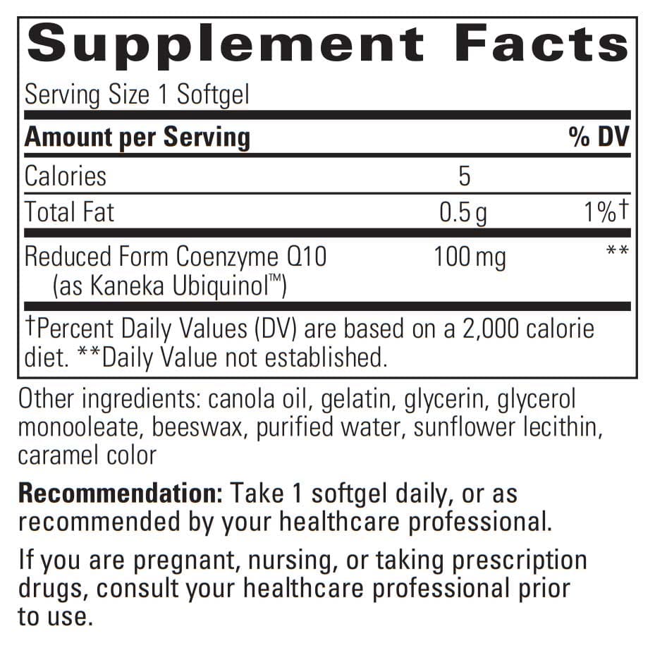 Integrative Therapeutics UBQH Ingredients
