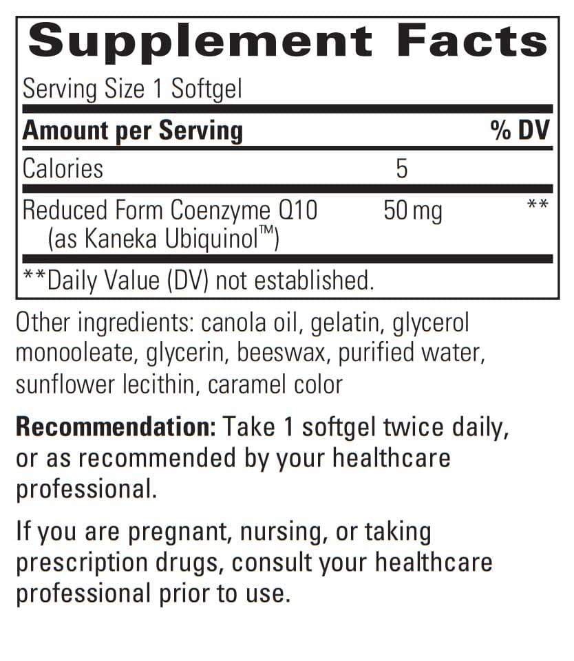 Integrative Therapeutics UBQH Ingredients