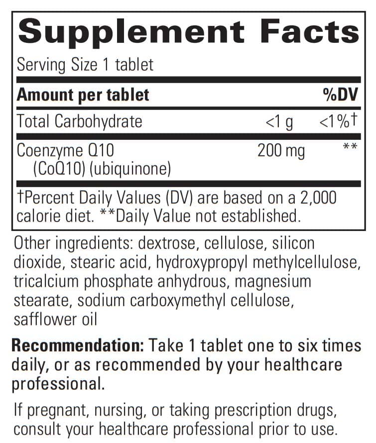 Integrative Therapeutics Vitaline CoQ10 Ingredients