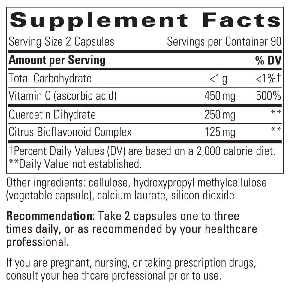 Integrative Therapeutics Vitamin C with Quercetin Ingredients