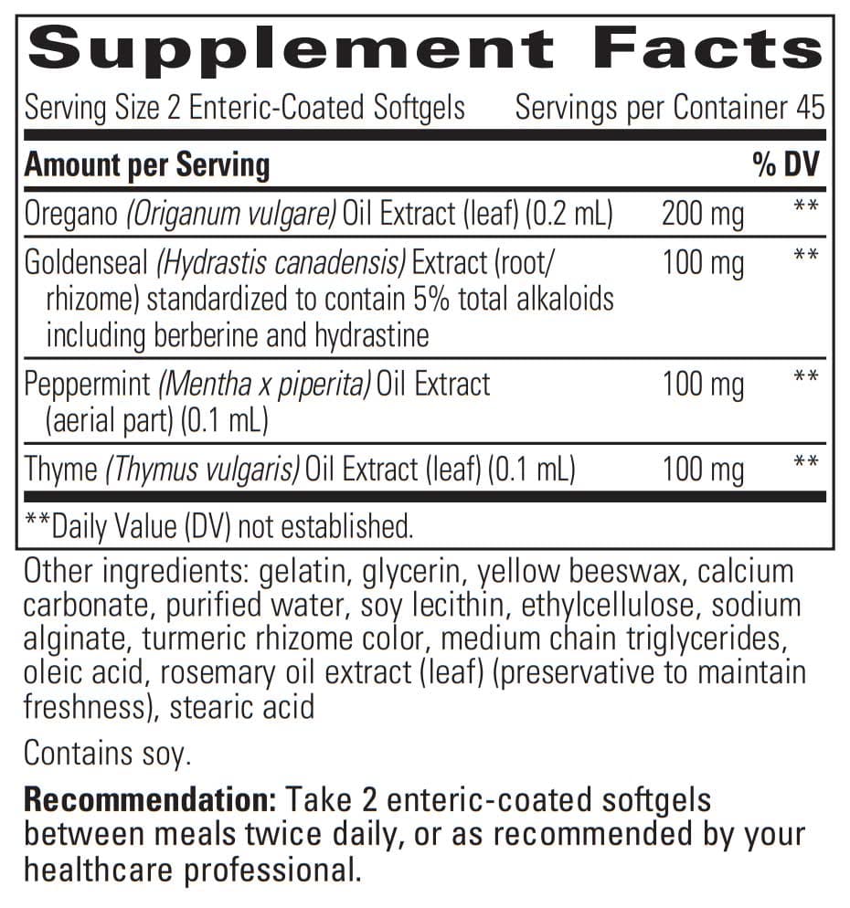 Integrative Therapeutics Y Formula (Formerly Yeast Formula) Ingredients