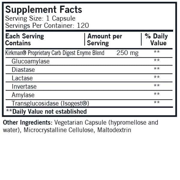 Kirkman Carb Digest with Isogest Ingredients