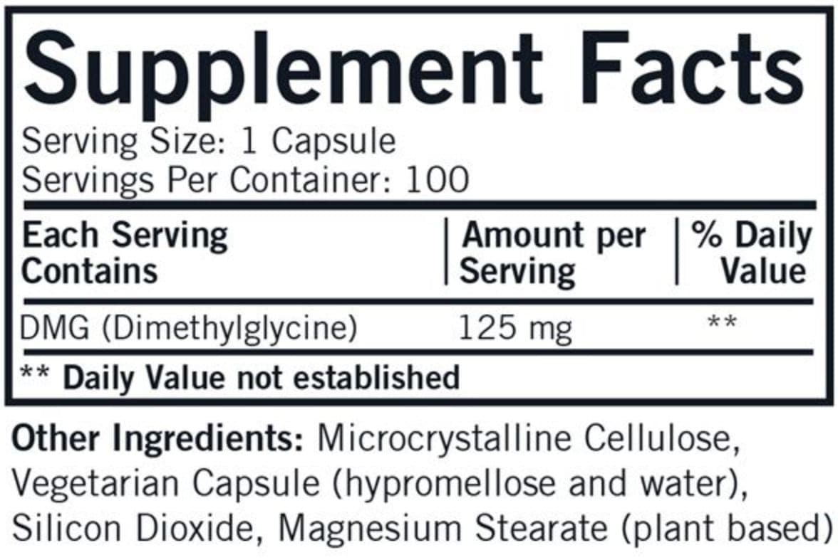 Kirkman DMG (Dimethylglycine) 125 mg Ingredients