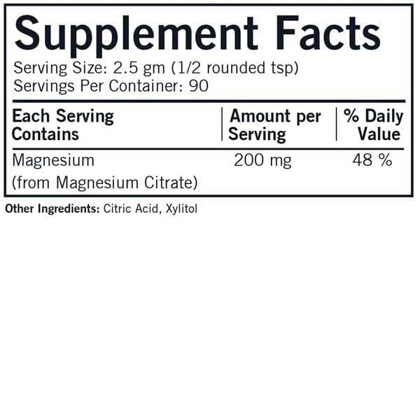Kirkman Magnesium Citrate Soluble Powder Ingredients