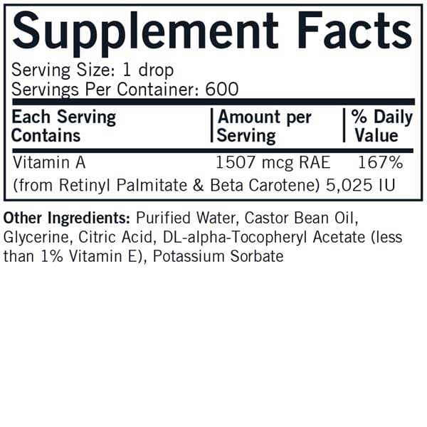 Kirkman Mycelized Vitamin A Drops Ingredients
