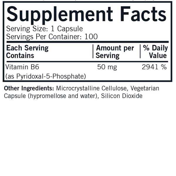 Kirkman P-5-P (Pyridoxal-5-Phosphate) 50 mg Ingredients