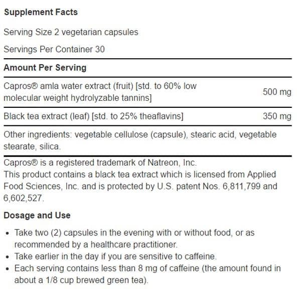 Life Extension Advanced Lipid Control Ingredients