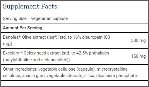 Life Extension Advanced Olive Leaf Vascular Support Ingredients
