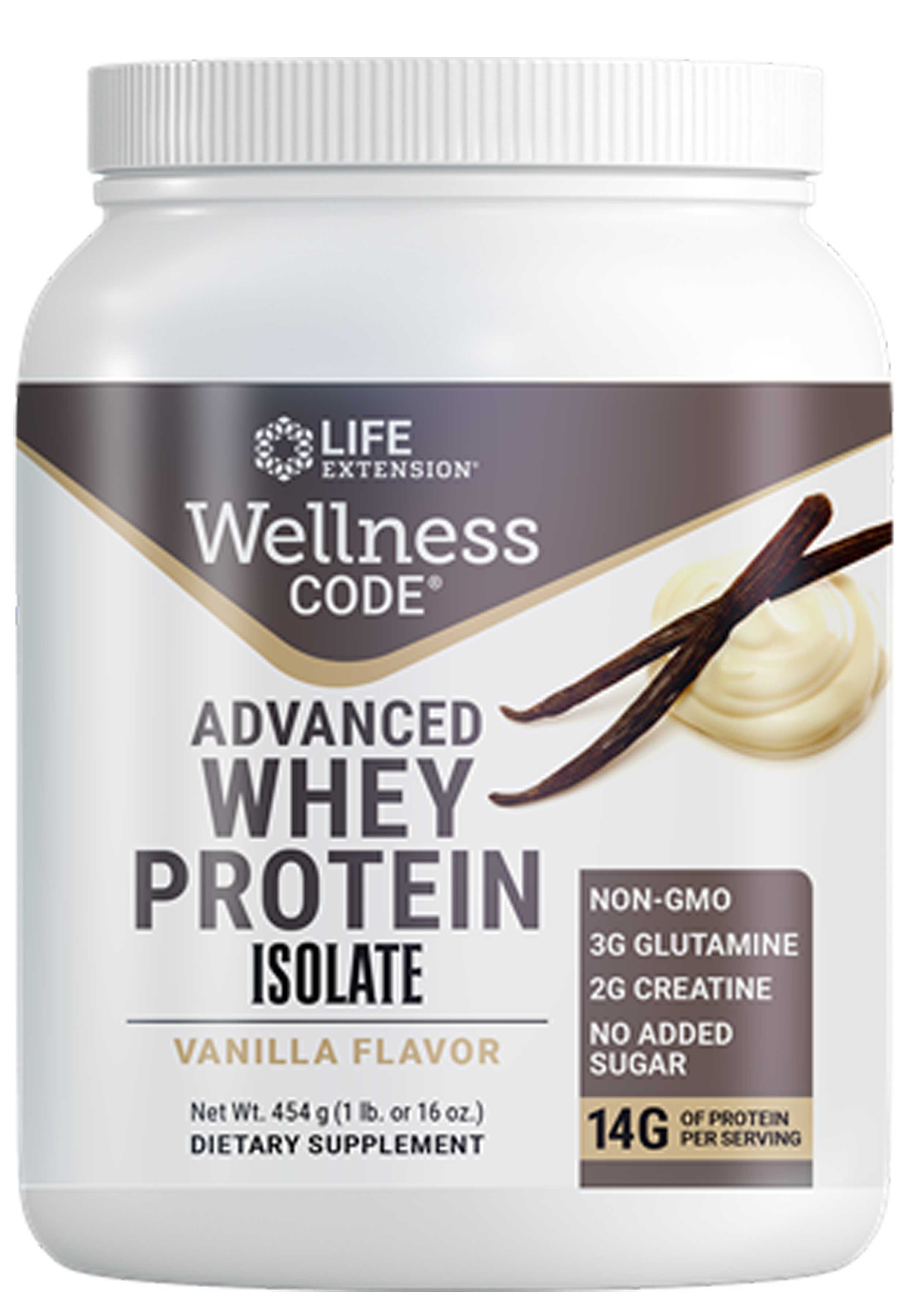 Life Extension Wellness Code Advanced Whey Protein Isolate (Formerly Creatine Whey Glutamine Powder)
