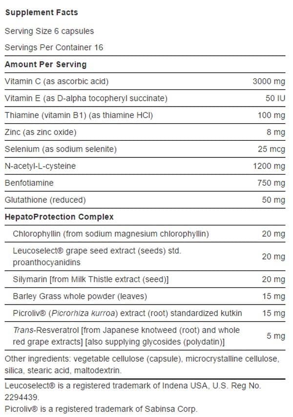 Life Extension Anti-Alcohol Antioxidants with HepatoProtection Complex Ingredients