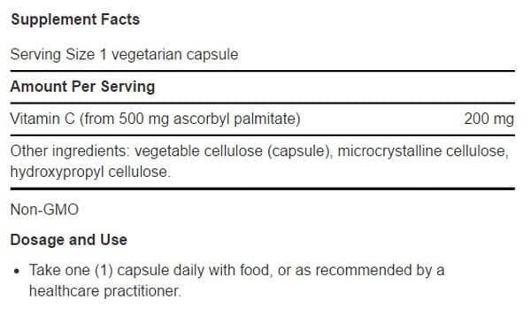 Life Extension Ascorbyl Palmitate Ingredients