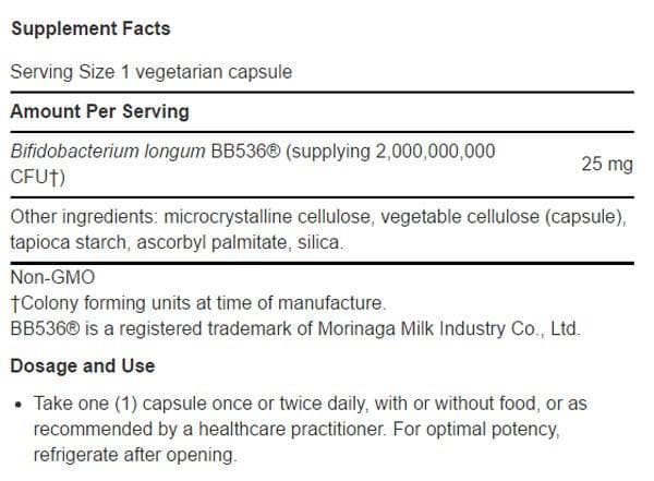 Life Extension Bifido GI Balance Ingredients