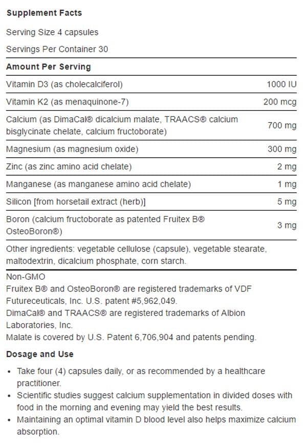 Life Extension Bone Restore with Vitamin K2 Ingredients