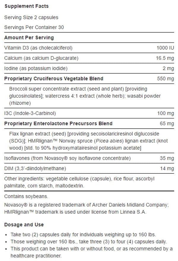 Life Extension Breast Health Formula Ingredients