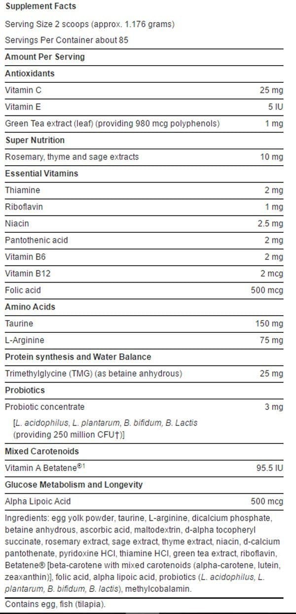 Life Extension Cat Mix Ingredients