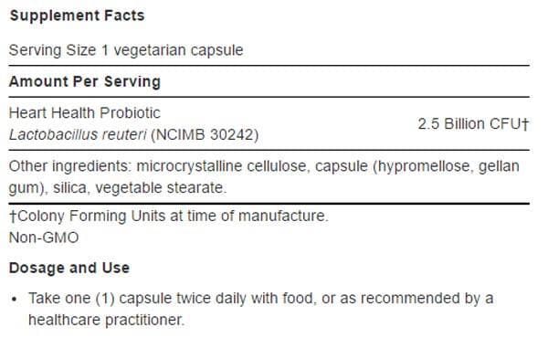 Life Extension FLORASSIST Heart Health Ingredients