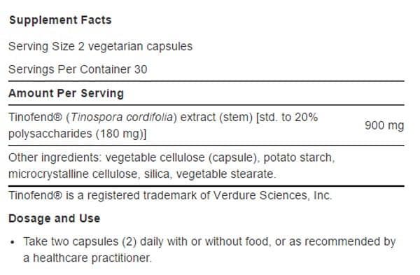 Life Extension Immune Modulator with Tinofend Ingredients