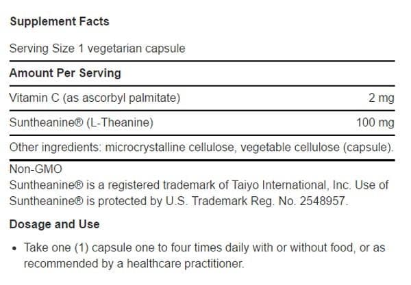 Life Extension L-Theanine Ingredients