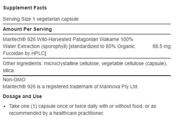 Life Extension Optimized Fucoidan with Maritech 926 Ingredients