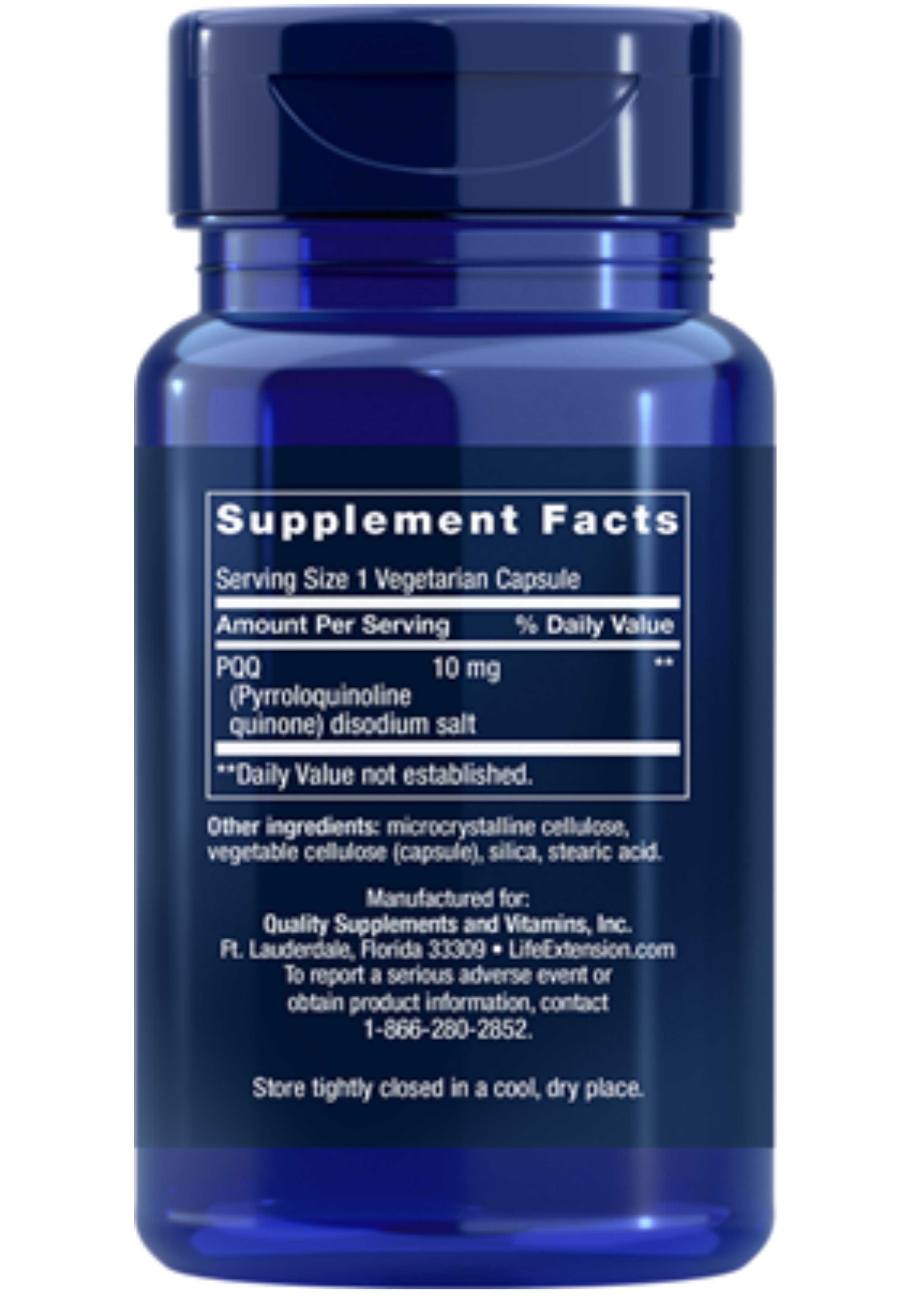 Life Extension PQQ Caps Ingredients