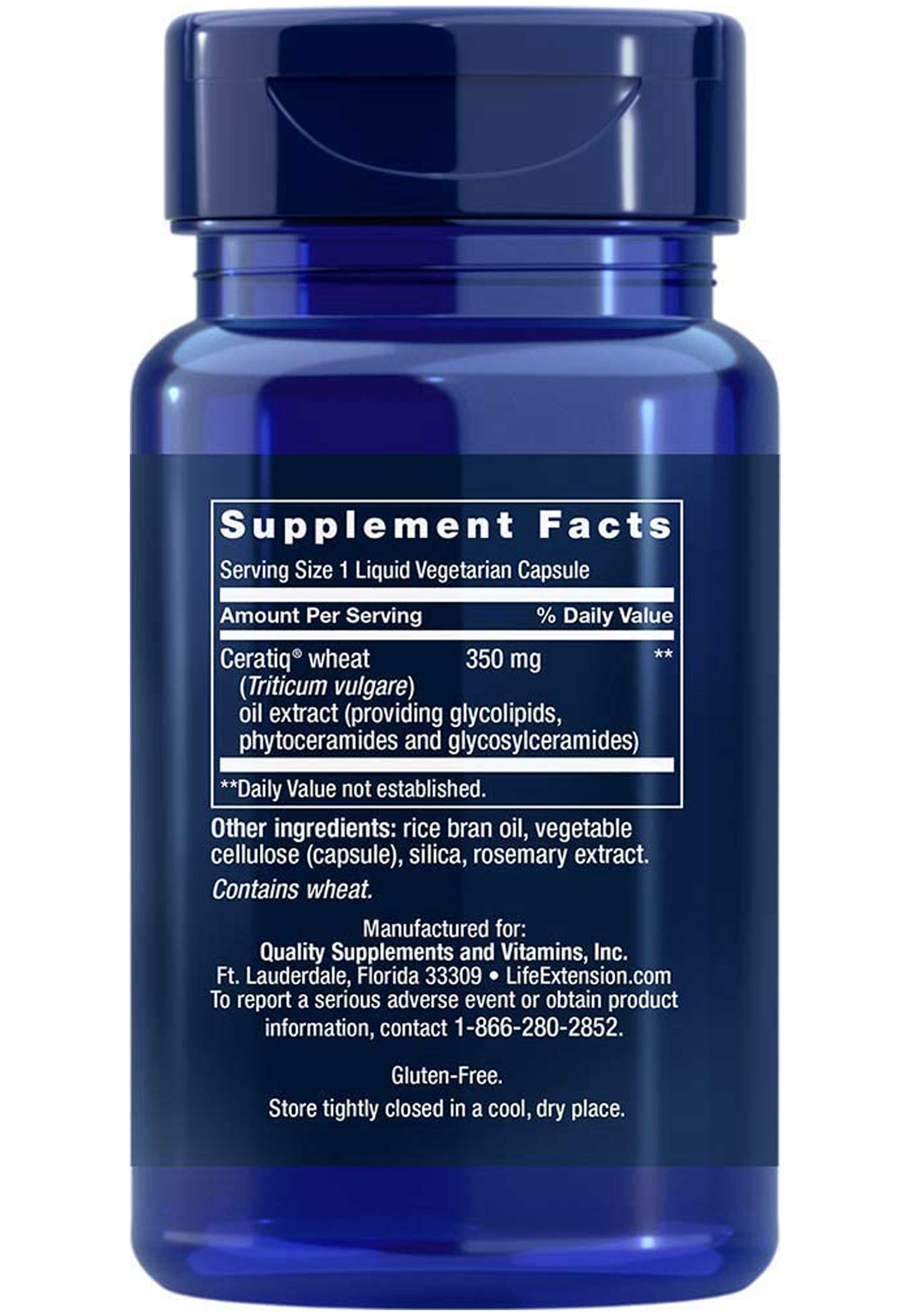 Life Extension Skin Restoring Ceramides Ingredients