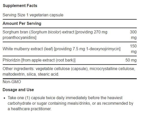 Life Extension Tri Sugar Shield Ingredients