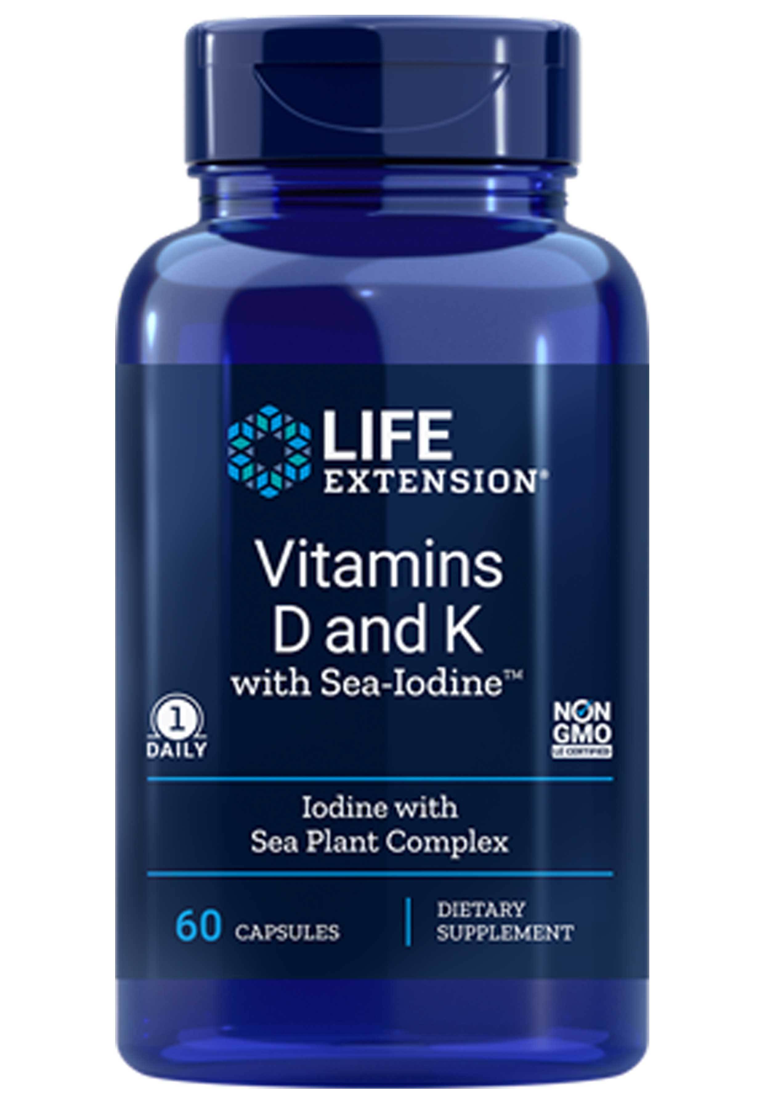 Life Extension Vitamins D and K with Sea-Iodine