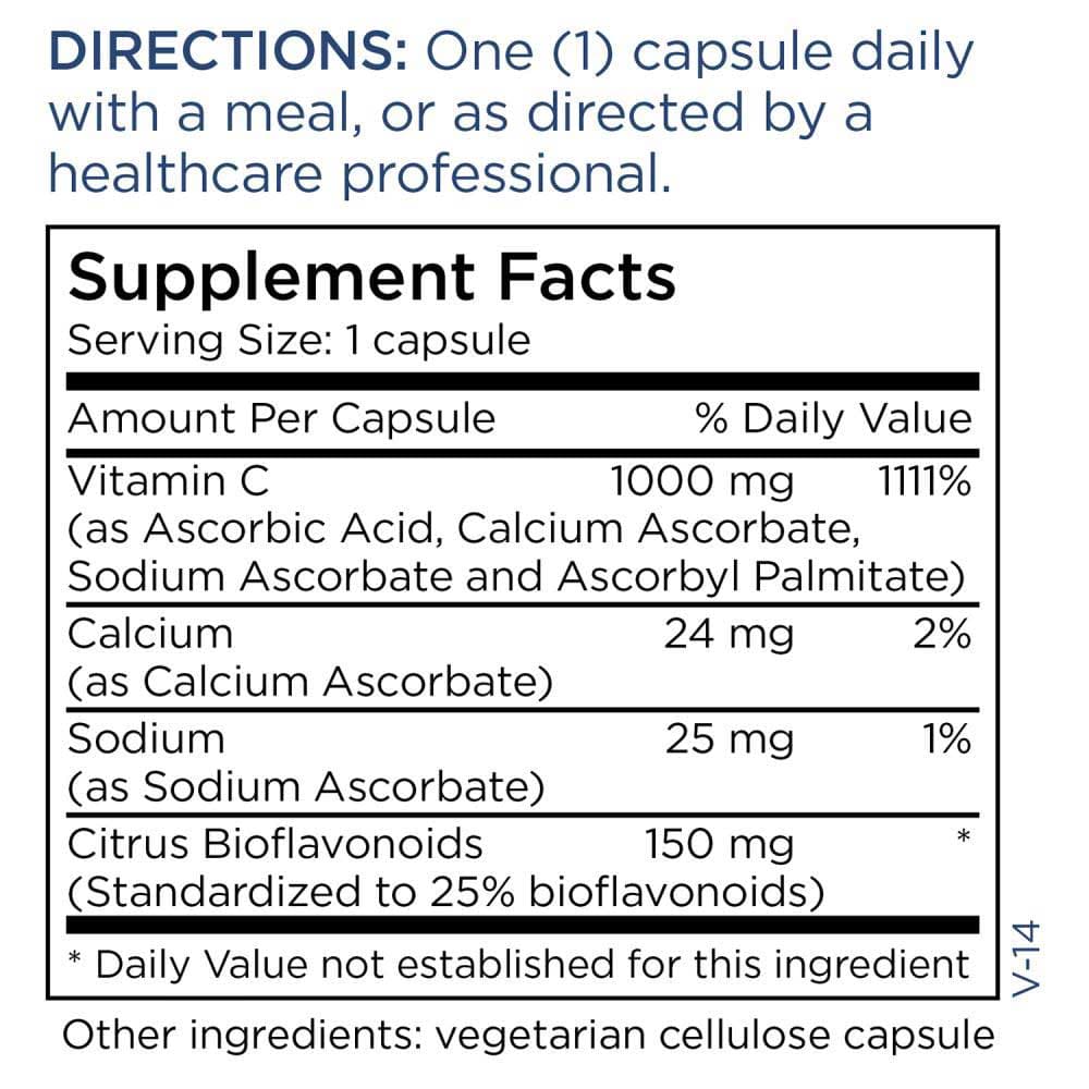Metabolic Maintenance Buffered Vitamin C Ingredients 