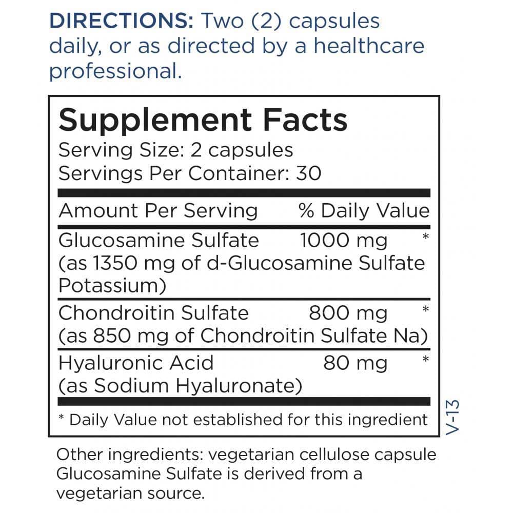 Metabolic Maintenance Glucosamine Chondroitin w/ Hyaluronic Acid Ingredients