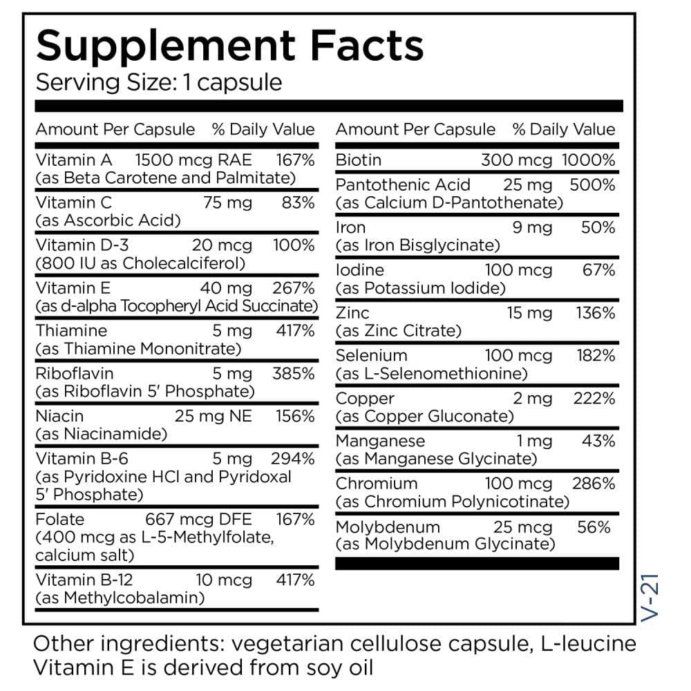 Metabolic Maintenance Little One Children's Multivitamin Ingredients