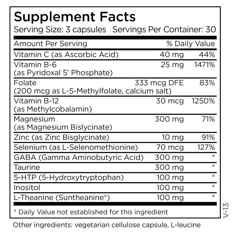 Metabolic Maintenance MetaCalm Ingredients