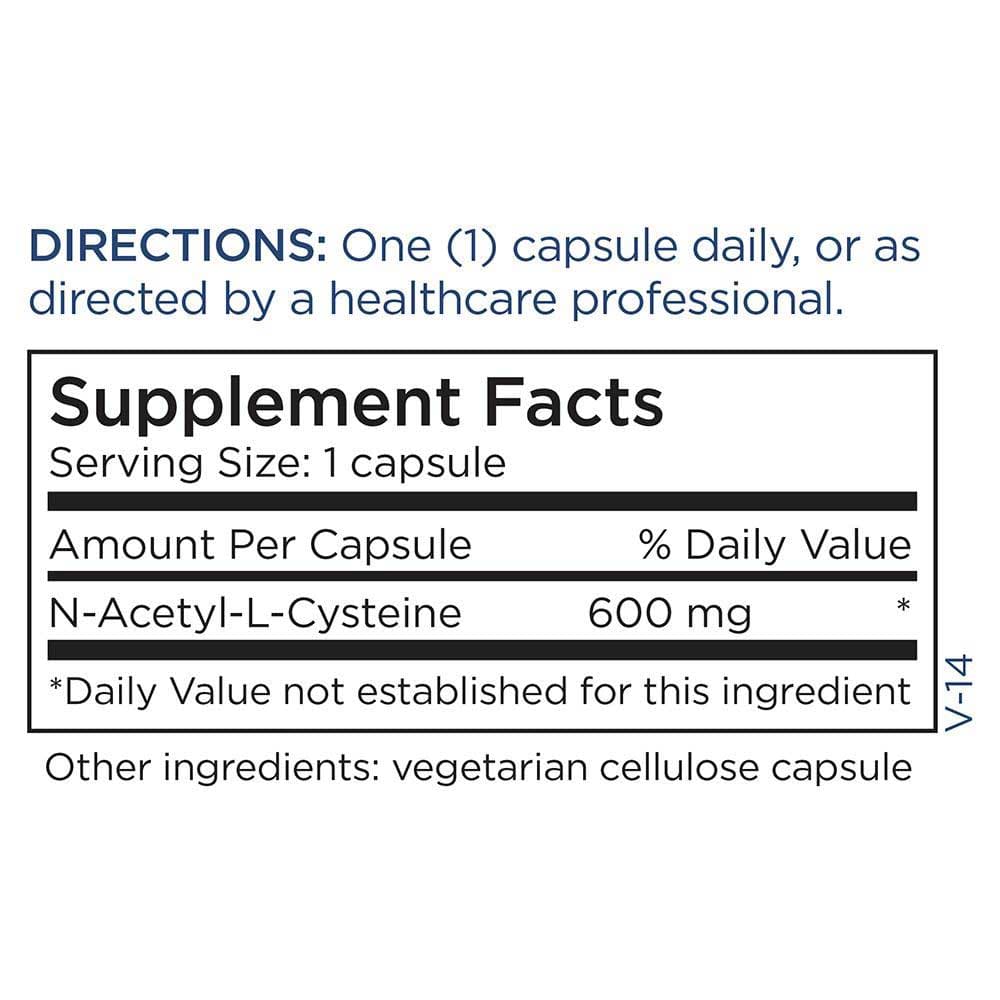Metabolic Maintenance NAC 600 mg Ingredients 