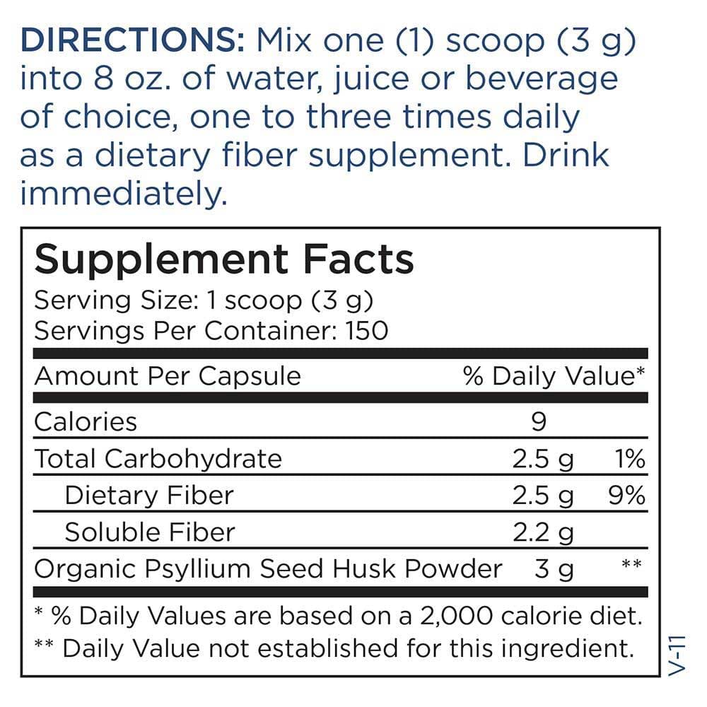 Metabolic Maintenance Organic Psyllium Husk Powder Ingredients