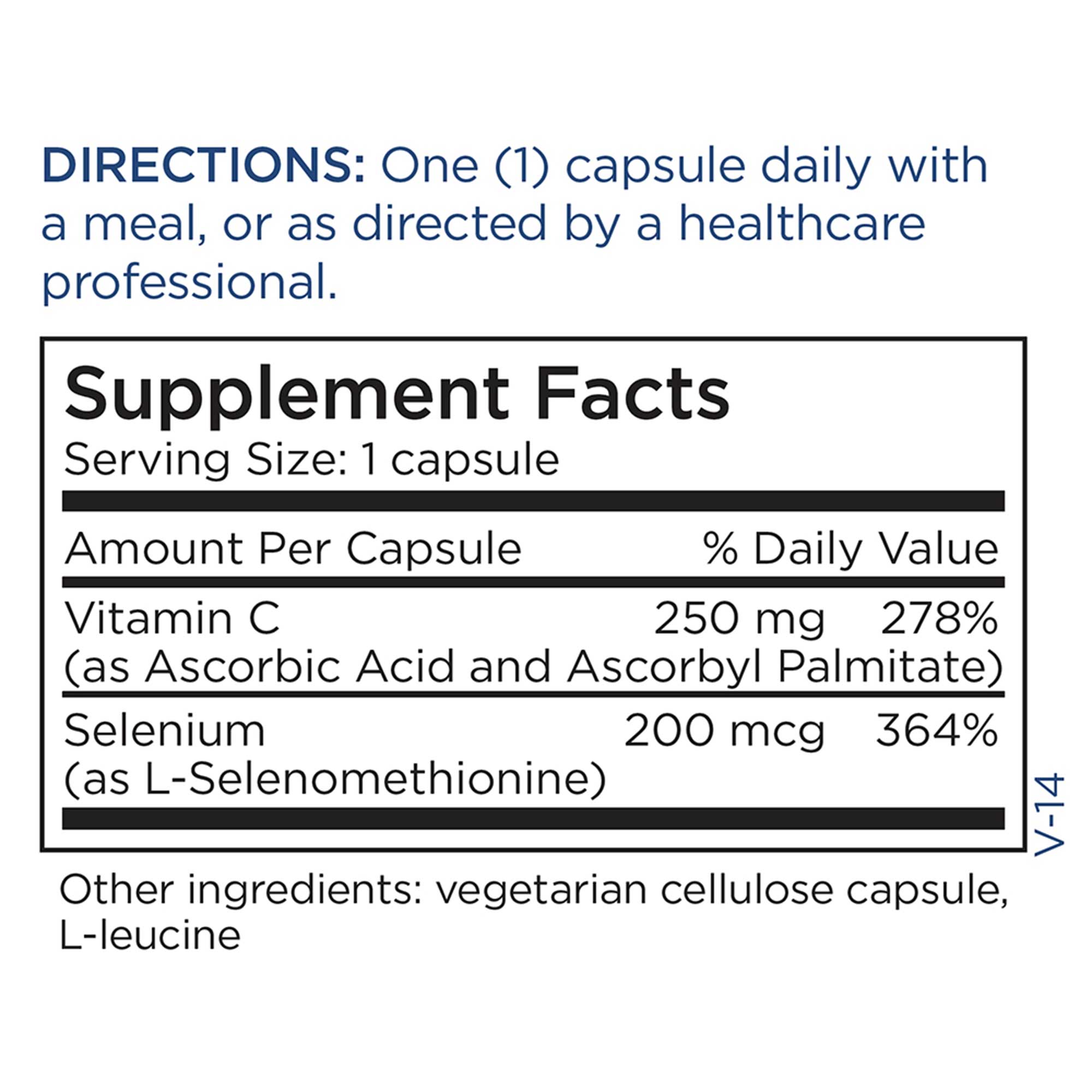 Metabolic Maintenance Selenium 200 mcg Ingredients