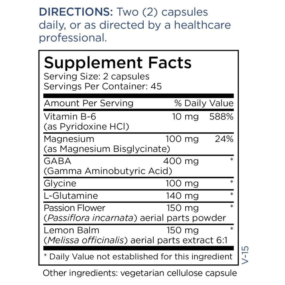 Metabolic Maintenance Stress Maintenance (Formerly Anxiety Control Plus) Ingredients