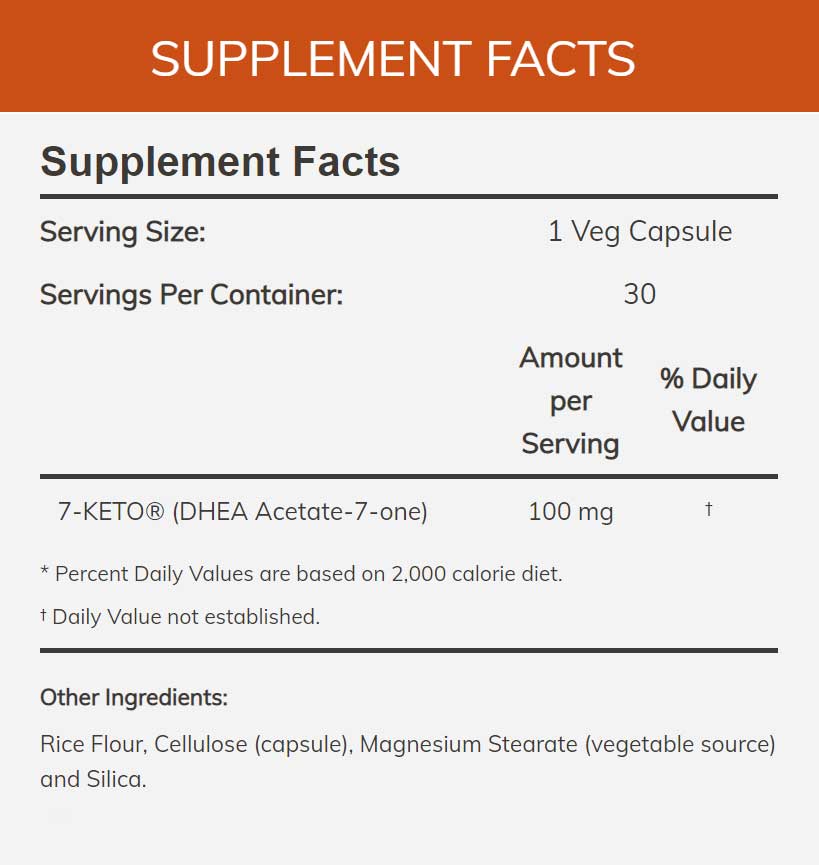 NOW 7-KETO Ingredients