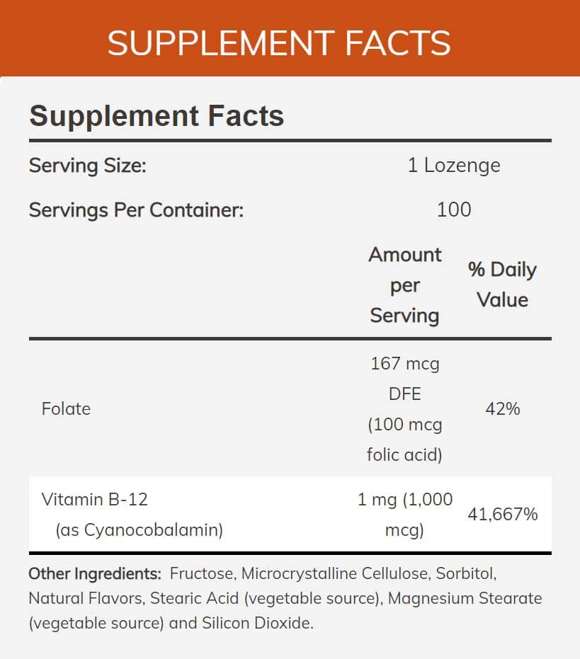 NOW B-12 1000 mcg Ingredients