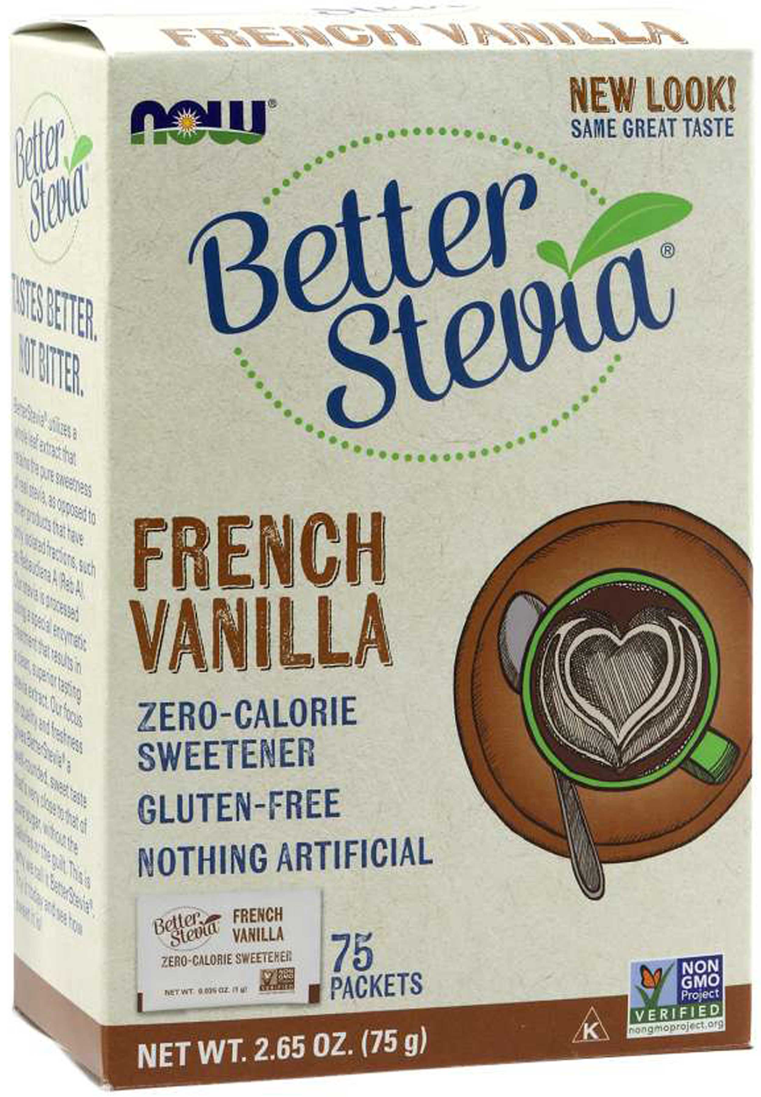 NOW Better Stevia, French Vanilla Packets