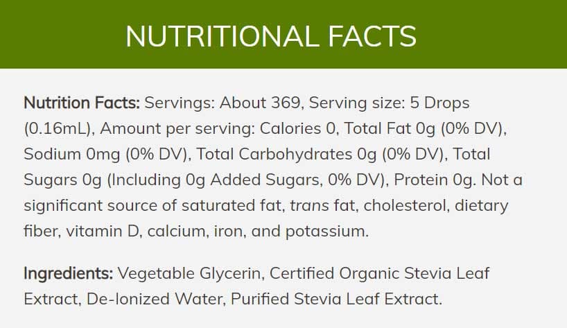 NOW Better Stevia, Glycerite Ingredients