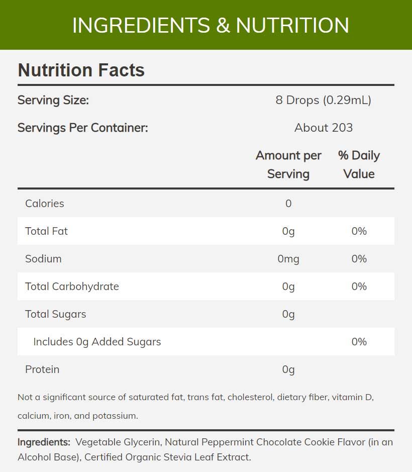 NOW Better Stevia, Peppermint Cookie Ingredients
