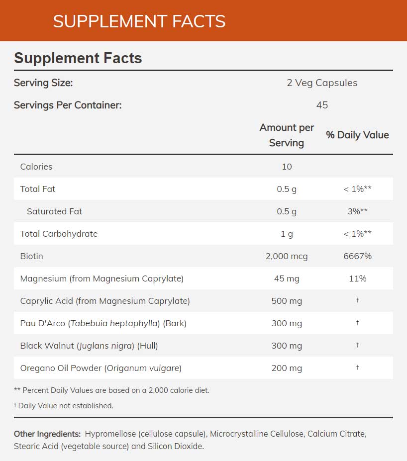 NOW Candida Support Ingredients