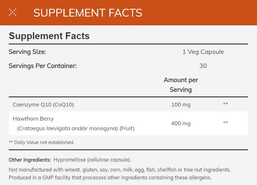 NOW CoQ10 Ingredients